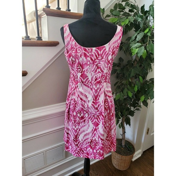 Perceptions Women's Pink Cotton Sleeveless Sweatheart Neck Knee Length Dress 12 - Picture 6 of 11